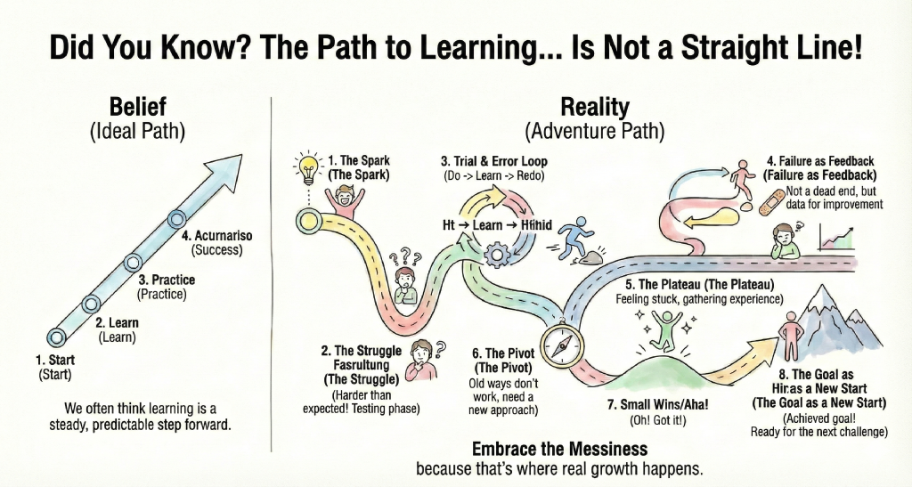 Our Learning Path is Not Linear: Understanding the Learning Journey